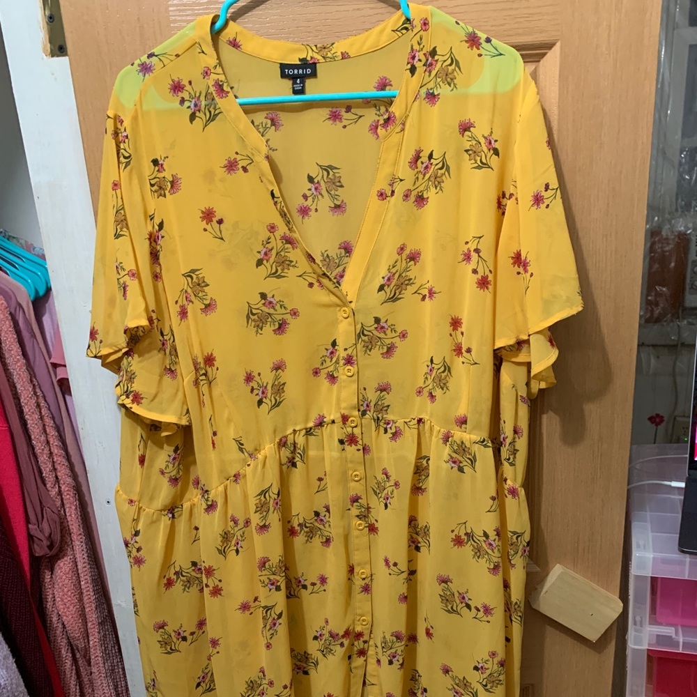 COPY - Yellow high low blouse torrid 4